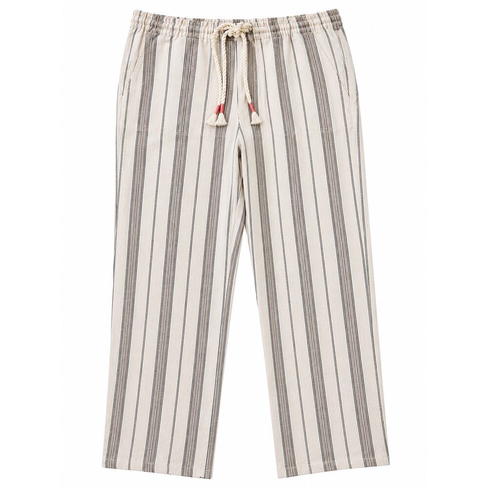 J Jill Linen Blend Striped Pull On Pants Petite Medium Coastal Relaxed
